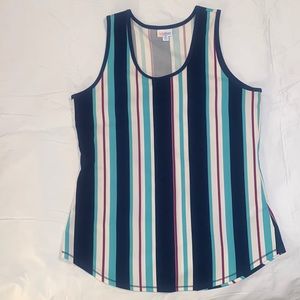 EUC LLR tank top. 2XL. Vertical stripes.